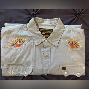Howler Brothers “Sunrise” Crosscut Deluxe Snap Shirt. Size Large